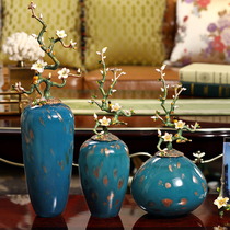Enamel color light luxury vase Modern creative home decoration Entrance living room TV cabinet ornaments Vase flower set