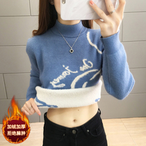 Womens one velvet plus velvet sweater womens thick autumn and winter clothes 2021 new explosive warm base shirt Womens interior
