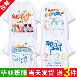 Primary school graduation class uniform custom t-shirt short-sleeved sixth grade kindergarten children junior high school sports meeting cultural shirt diy