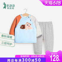 Clothing Lara Spring and Autumn Baby Round Collar Suit 0-1 Year Old Boy Slim Clip Cotton Parted Clothes Foreign Air Baby Clothes