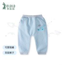 Lala autumn and winter 0-1 year old baby trousers male and female children double cotton casual pants spring baby pants