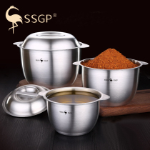 304 stainless steel oil basin with lid Household oil cup and noodle seasoning tank Kitchen seasoning basin lard tank Oil storage tank