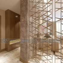 Art glass custom screen carved living room entrance tempered double-sided aisle now simple gold tea mirror abstract lines