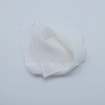 Inho Inari white genuine silk handkerchief 20cm straw wood plant dyeing and dyeing blue and dyeing batik DIY