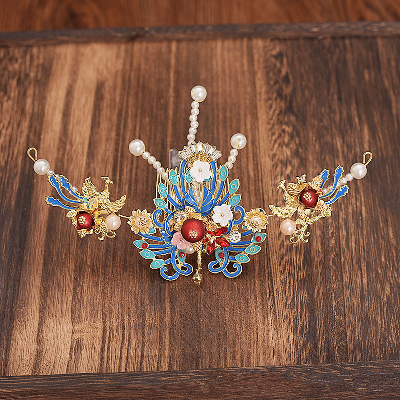 汉服头饰发冠女古风步摇流苏明制发簪中式秀禾头饰古装新娘