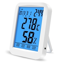 Backlit touch large screen electronic temperature and hygrometer high precision same screen memory weather station temperature and humidity trend indication