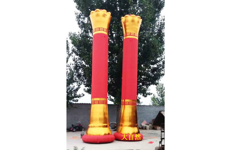 展示与对比:6/8米金色团结柱/中华柱/充气立柱/灯笼柱/气模拱门/庆典