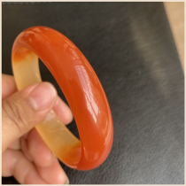 Yunnan Huanglong jade ice bracelet boutique eggplant Mountain Natural Jade Red Yellow womens bracelet one picture