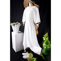 Holiday Wind Upper Body Good Beauty Linen Opening Fork Bat Cuff Irregular Skirt Hem Webbing Webbing Webbing 67660