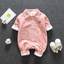 Newborn Jacket Spring Dress Double-out one-piece clothes Baby Garduvet sweatshirt Harvest spring autumn baby climbing clothes