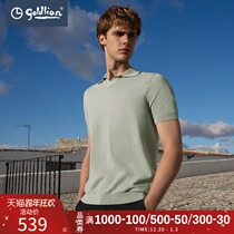 Jinlilai new mens clothing cotton Joker fashion knitted lapel casual short sleeve t-shirt