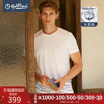 Jinlilah 2021 Spring Summer New Mens Water soft cotton hem wave sailing boat print casual round neck T-shirt