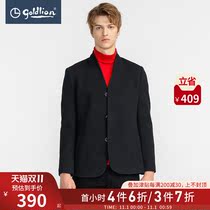 Jinlili Autumn Winter New men with wool warm knitted micro-bullet black casual business casual jacket jacket