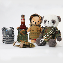 Chief bear vest Beer drink set Mini soldier doll Tactical vest doll Water cup personality decoration