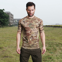 Chief camouflage t-shirt male special forces quick-drying elastic short-sleeved army fan outdoor real CS tight CP field top
