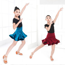 New Latin dance dresses girls children rehearsal to perform less children dance dresses suit Spring summer season one-piece clothes
