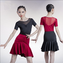 New Latin dance dresses children rehearses for girls dance performance race suit long sleeve blouses spring summer season dress