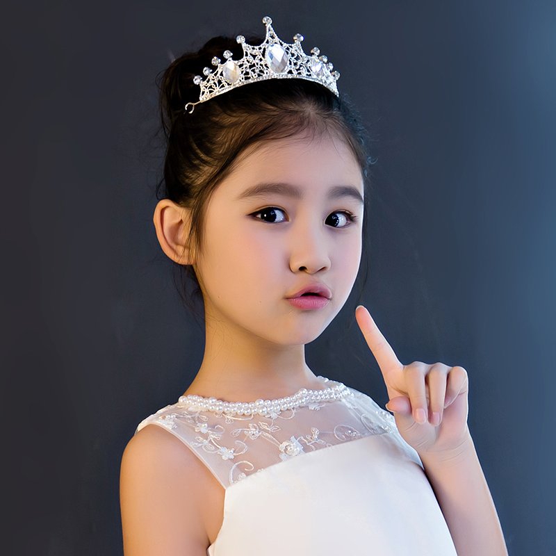 2017新款儿童皇冠发箍公主头饰小女孩发饰品女童花童闪亮水钻王冠_7折