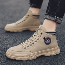 Martin boots mens Korean version of the trend board shoes 2021 spring new mid-high-top board shoes British fashion short boots tooling boots