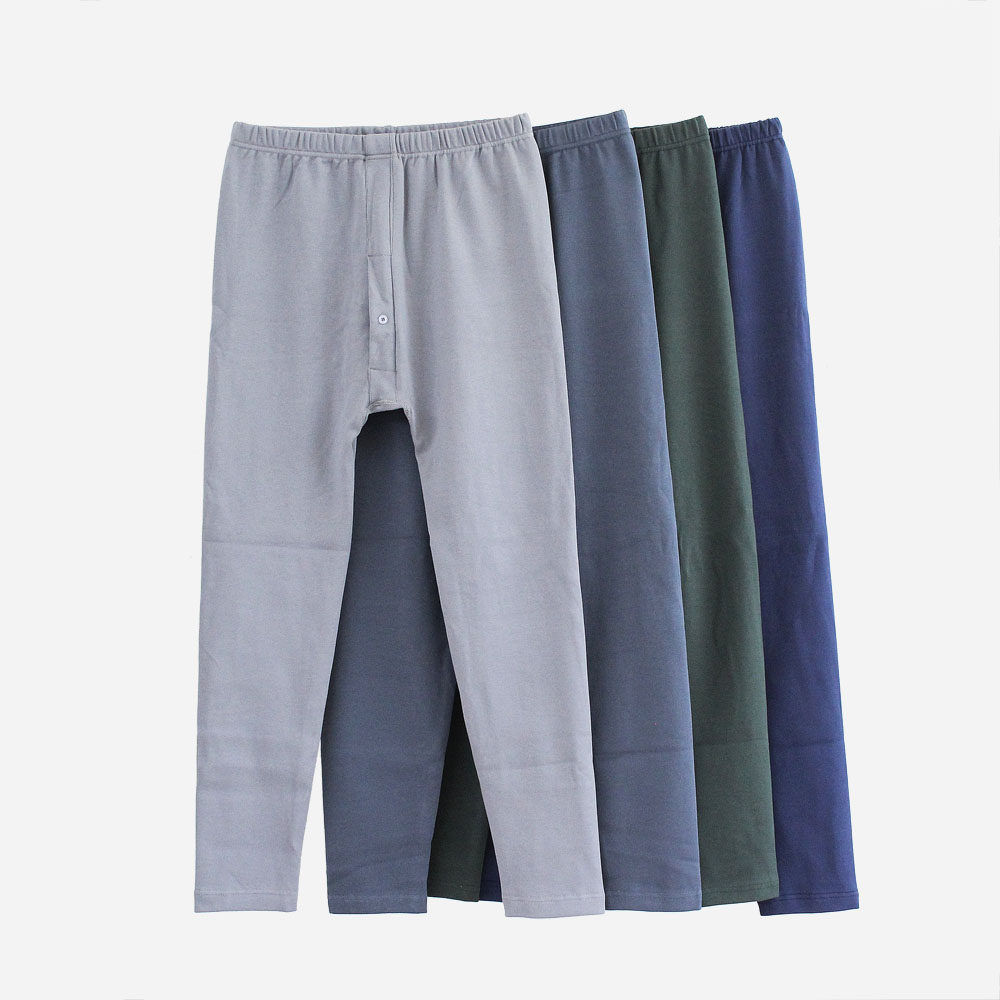 加肥加大厚款莱卡棉男士秋裤 男士修身弹力打底线裤 单条男秋裤