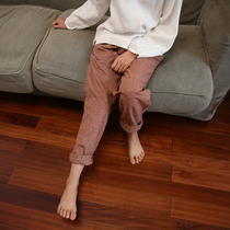 Lacquer Episode Spring Autumn New Pint Girl Clothing Girl Pure Cotton Plaid Beating Underpants CUHK Children Long Pants Art Phaynson Department Casual