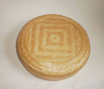 Vietnam imported handmade golden bamboo leather bamboo basket Puer tea packaging small basket bamboo basket packaging box storage box