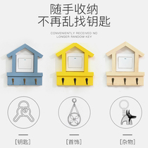 New protective cover solid wood switch stick log adhesive hook hanging object retro home decoration wall socket door porch