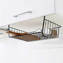 Kitchen wrought iron cabinet clapboard under partition hanging basket wardrobe storage rack dormitory desk rack finishing property