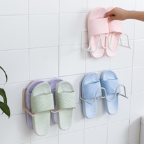 Bathroom trailer rack wall-mounted non-perforated shoe rack door rear toilet toilet slippers shoe rack dormitory storage artifact