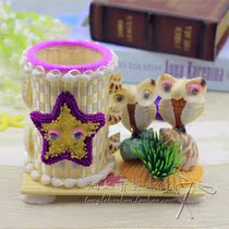 Full 35 yuan small animal bamboo creative combination pen holder conch shell craft ornaments