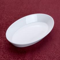 7-inch oval baking bucket Tangshan pure white bone porcelain plate dish baking tray grilled fish bucket