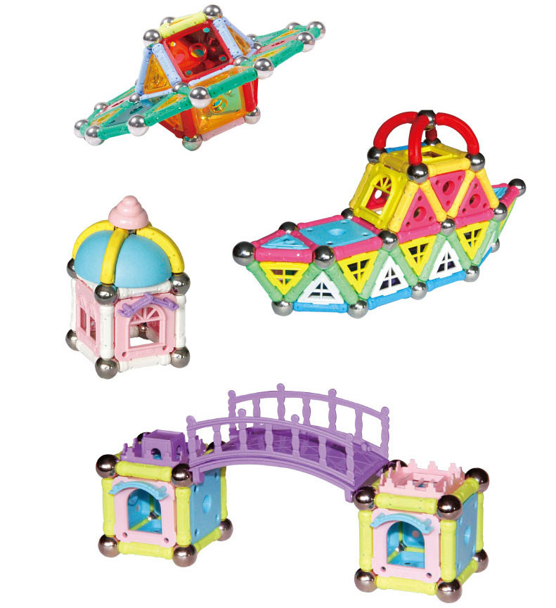 智邦磁力棒积木片儿童益智玩具百变磁性积木 男孩女孩磁铁玩具