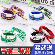 Primary School Students Basketball Handrope Three Dress Rope Knots Stars Gift Bracelet Middle School Sports Boy Boomer Dei