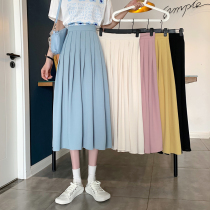 Wang Wan Dust Sharing Small Station 100 Pleat Half Body Dress Woman Mid long section High waist chic cover Skirt Small Music small main live