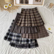 Spring and autumn Korean version 2021 new high waist display slim JK skirt grid 100 pleats for students to reduce their age and a short skirt for women