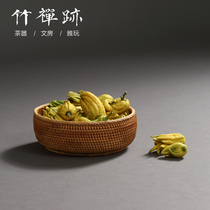 Bamboo Zen Trail Vietnamese Vine Dried Fruit Tray Storage Basket Household Fruit Tray Living Room Tea Table Fruit Tray Melon Candy Box