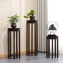 Flower shelf shelving green Laura flower shelf New Chinese living room floor-style potted frame indoor single round flower table a few