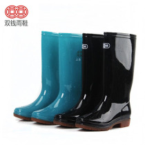 Rainshoes womens high tube waterproof non-slip beef tendon bottom wear-resistant spring and autumn rainshoes summer rain boots water shoes double money