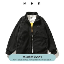 mhk autumn thickened jacket mens casual jacket Youth trend Japanese tooling jacket Black long-sleeved coat new