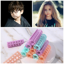 Childrens small curling iron plastic roll does not hurt the hair inner buckle pear flower head curling hair tube children wave roll 8 sets