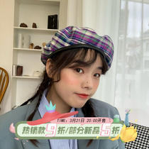 Retro Back Tide Ocean Gas Double Day Ensemble God Fairy face value trendy beret woman 100 hitch a fine art signet painter hat