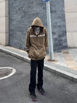 Washed old high street American cardigan hooded sweater men and women loose casual autumn thin hip-hop vibe jacket