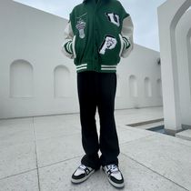 European and American High Street Walk with Pants Pins Chains Chaulea High Sensation Black Super-A Fried Street small crowd Loose Horn Casual Pants