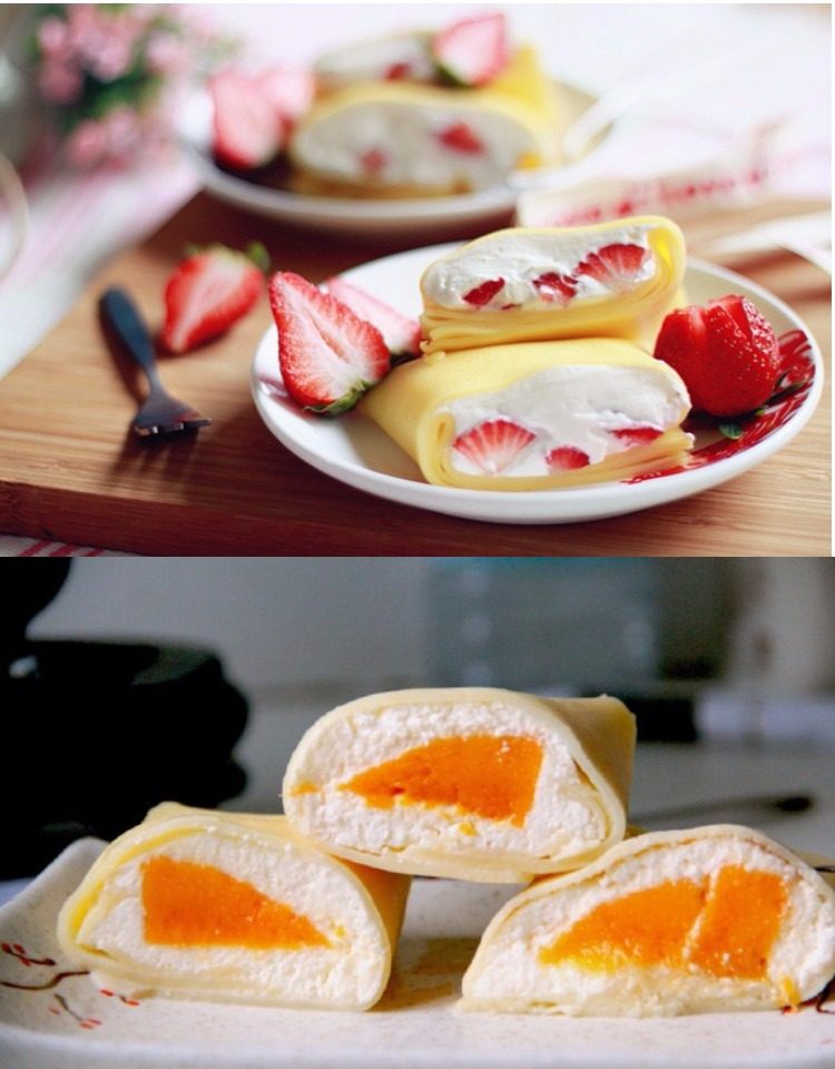 满百蛋糕千层点心糕点 港式特色小吃 手工蓝莓班戟甜点2个