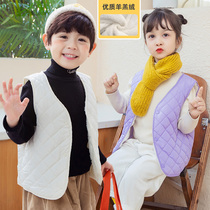 Children's waistcoat in autumn and winter plus velvet padded baby down cotton vest for boys and girls wear baby horse clips inside and outside the waistcoat