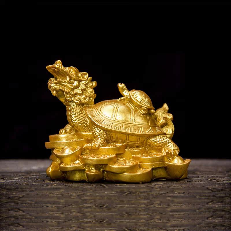 祥泰家开光母子龙龟兽摆件