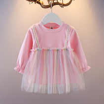 2022 springtime girl foreign air spring clothing blouses female baby casual long sleeve T-shirt 1-2-3 year old baby princess blouse