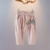 Childrens clothing 2022 spring new girl casual long pants Korean version female baby spring dress pants baby spring pants tide