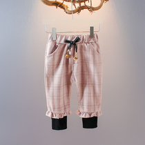 2021 new baby girl foreign style autumn pants girl 1-2-3 years old autumn trousers baby casual pants