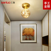 All copper Nordic porch aisle ceiling light LED Luxury star warm corridor Sun table lamp Net red 8858